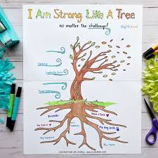 I Am Strong Like A Tree — Art Therapy activity sheet