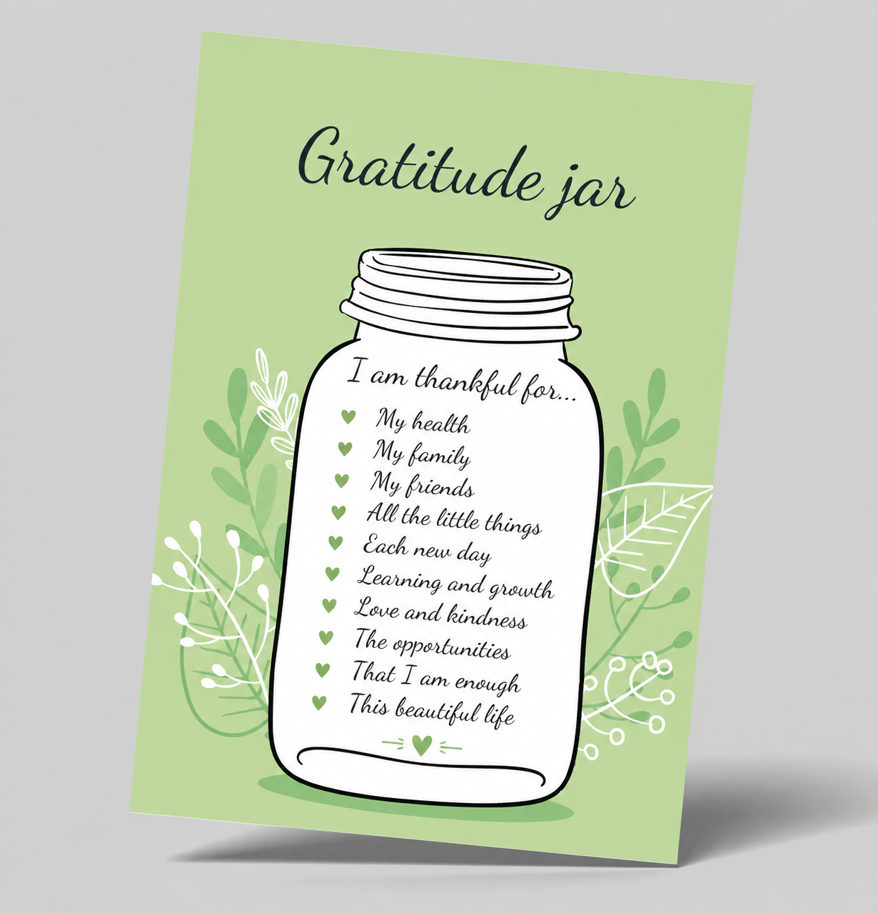 Gratitude Jar — Art Therapy activity sheet